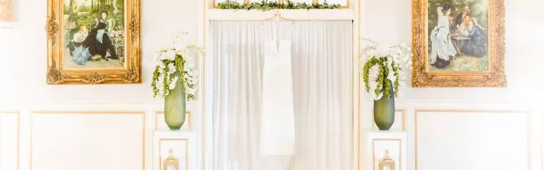 Wedding dress in room at The Martha
